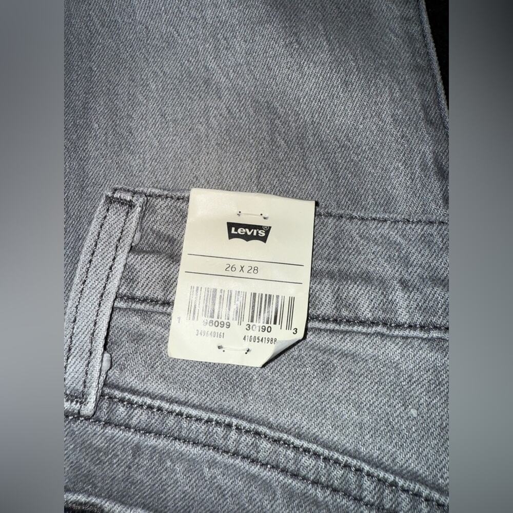 NEW LEVI’S PREMIUM WEDGIE STRAIGHT GREY DENIM JEANS SZ 26x28 NEW WITH TAGS - Picture 5 of 10